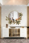 Golden metal floral decorations, round mirrors, stainless steel rings, preserved flowers, gift boxes, gold foil roses Application Scenario